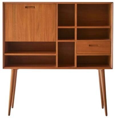 Tikamoon Magda 50&apos;s Hoog buffet in massief mahoniehout 130 cm