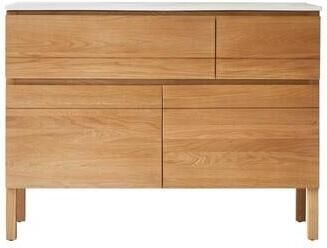 Tikamoon Massief eikenhouten en keramisch badkamermeubel 120 cm