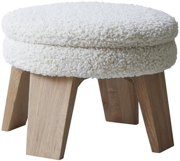 Tikamoon Mattak Himalaya Pouf van massief eikenhout