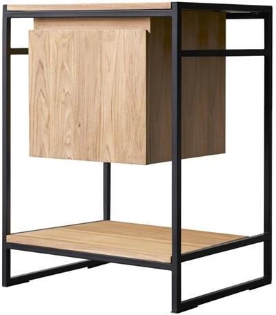 Tikamoon Michal Badmeubel van massief teakhout en metaal 60 cm