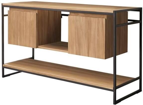 Tikamoon Michal Massief teakhouten en metalen badmeubel 140 cm