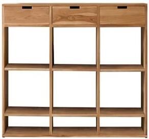 Tikamoon Miho Lage boekenkast van massief teakhout