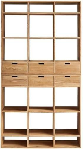 Tikamoon Miho Massief eiken hoge boekenkast