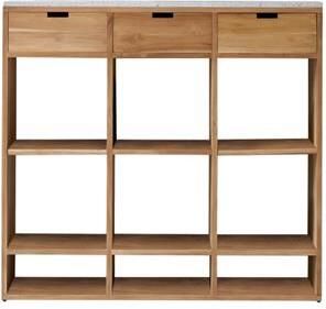 Tikamoon Miho Teak en premium terrazzo White bijzettafel