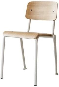 Tikamoon Mio Stoel van essenhout en wit metaal