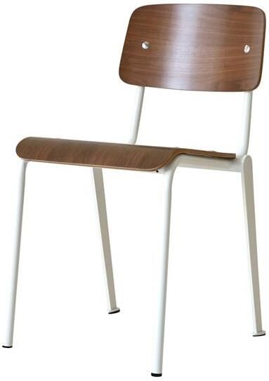 Tikamoon Mio Stoel van notenhout en wit metaal