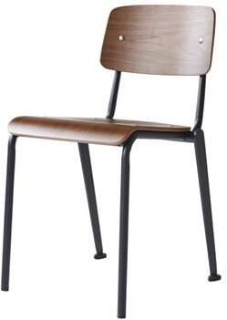 Tikamoon Mio Stoel van walnoothout en zwart metaal