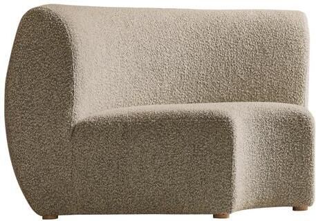 Tikamoon Modulaire fauteuil van massief acaciahout en grijze stof