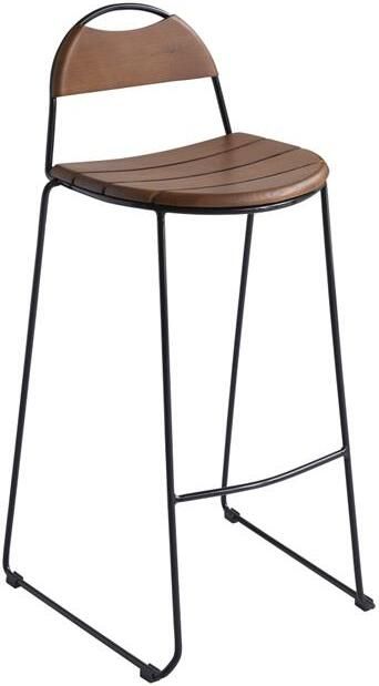 Tikamoon Molly Barstoel van massief essenhout en metaal