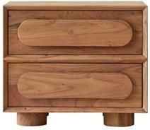 Tikamoon Nachtkastje van acaciahout Olga met 2 lades