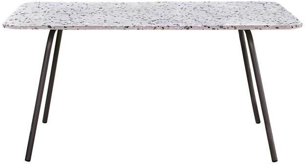 Tikamoon Rechthoekige tuintafel van terrazzo en grijs metaal 4|6 p.