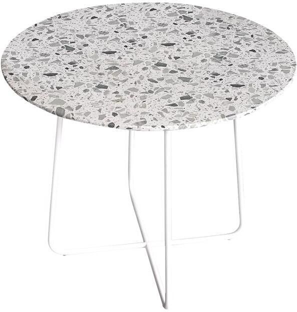 Tikamoon Ronde tafel in premium terrazzo en groen metaal 4 pers.