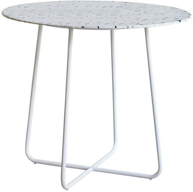 Tikamoon Ronde tafel in premium terrazzo en wit metaal 4 pers.