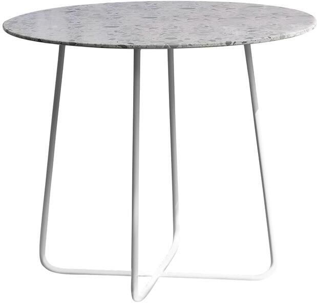 Tikamoon Ronde tuintafel in premium terrazzo en groen metaal 4 p.