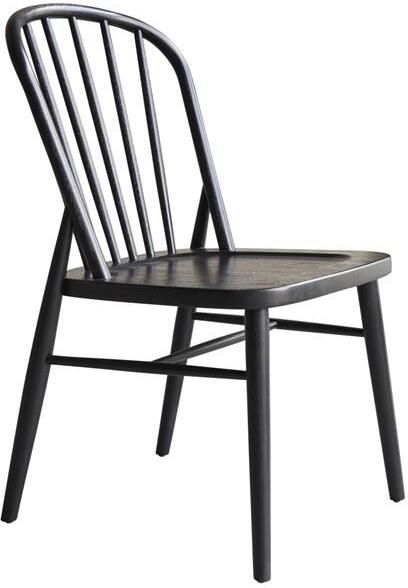 Tikamoon Stoel met spijlen van zwart massief acaciahout Leonor