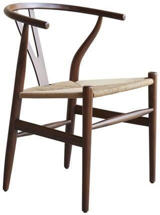 Tikamoon Stoel van donker massief teakhout met vlechtwerk Blaise