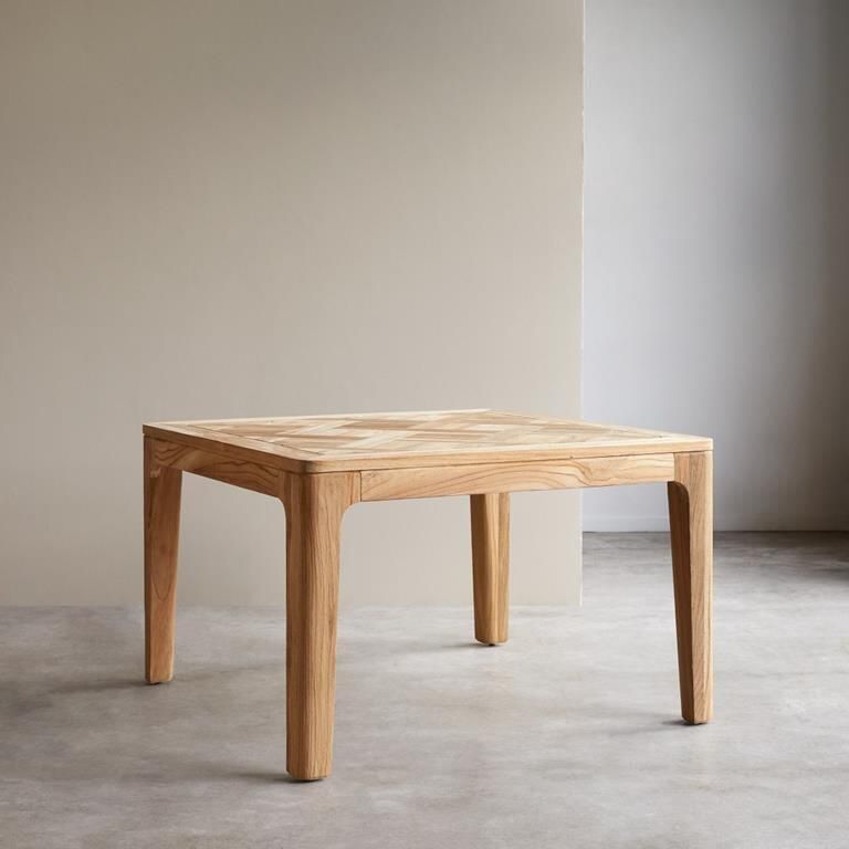 Tikamoon Tafel van gerecycled massief teakhout 120x120 Ruth