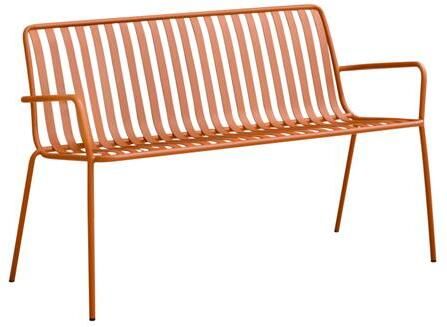 Tikamoon Tuinbank Gaby 2-zitsbank van oranje metaal