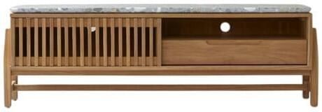 Tikamoon Tv-meubel Isaure in massief teakhout en premium terrazzo 140 cm