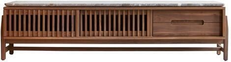 Tikamoon Tv-meubel van massief notenhout en premium terrazzo 175 cm