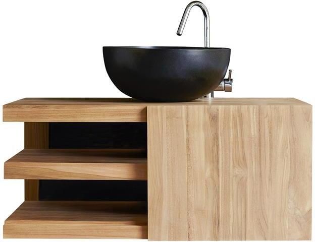 Tikamoon Typo Massief teakhouten badmeubel 90 cm