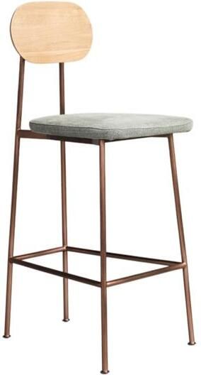 Tikamoon Yutapi Massief eikenhouten barstoel linen green