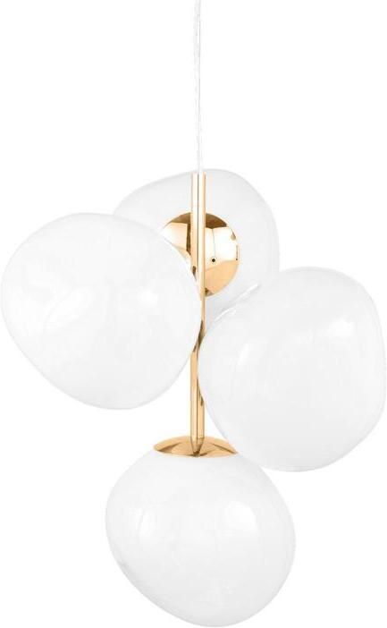 Tom Dixon Melt Chandelier Mini hanglamp LED opaal|goud