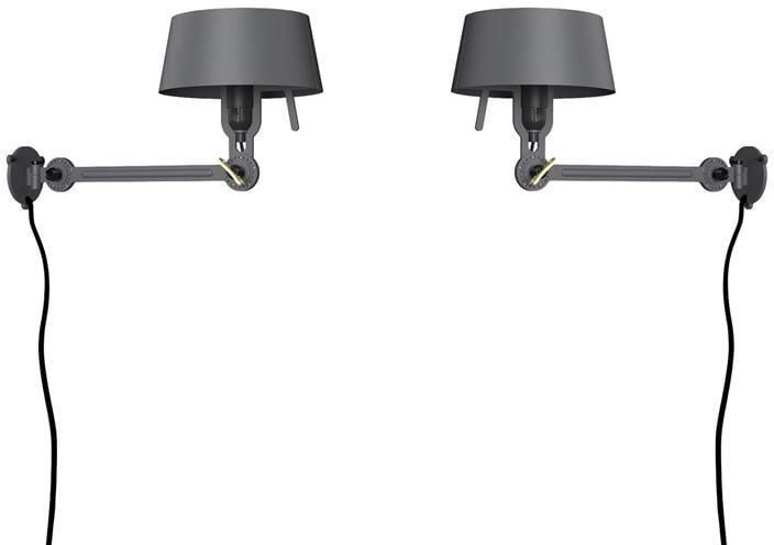 Tonone Bolt Bed Underfit wandlamp met stekker set van 2 Midnight Grey
