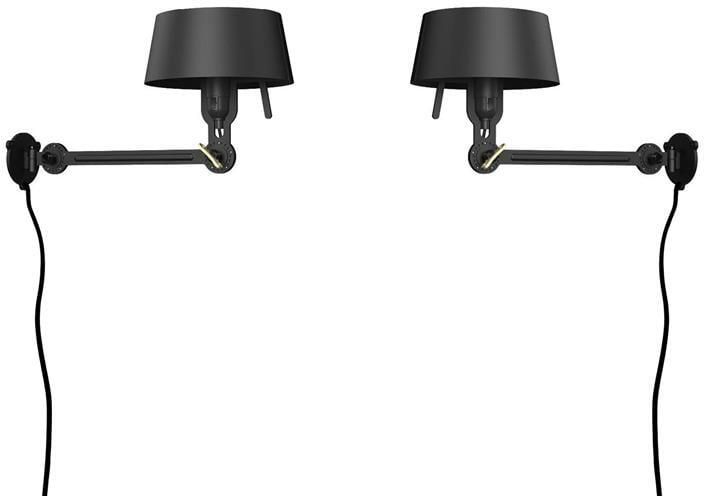 Tonone Bolt Bed Underfit wandlamp met stekker set van 2 Smokey Black