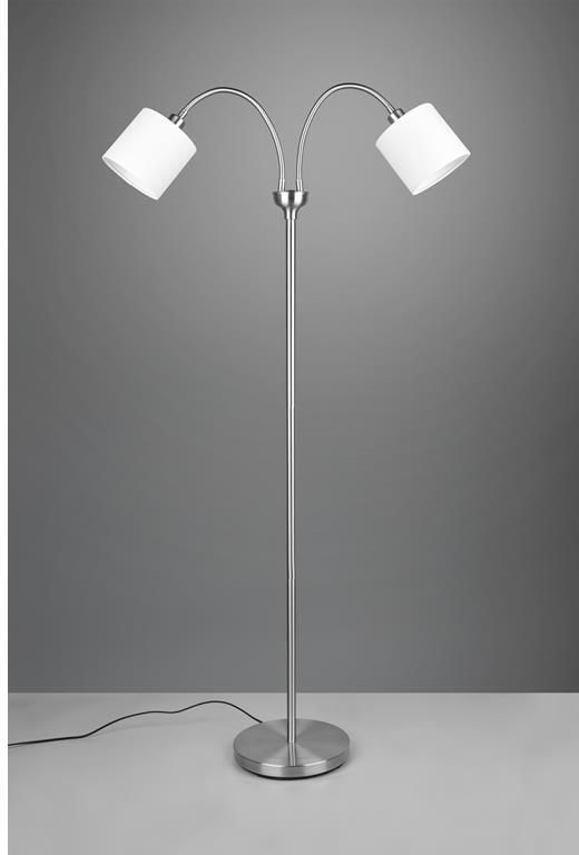 Trio Leuchten Tommy Vloerlamp 2x E14 Nikkel Mat Wit