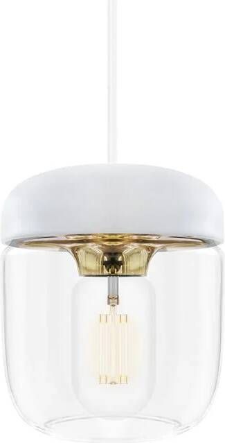 Umage Acorn hanglamp wit met brass met koordset wit Ø 14 cm