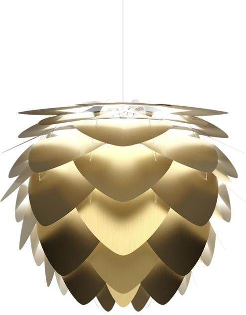 Umage Aluvia Mini hanglamp brushed brass met koordset wit Ø 40 cm