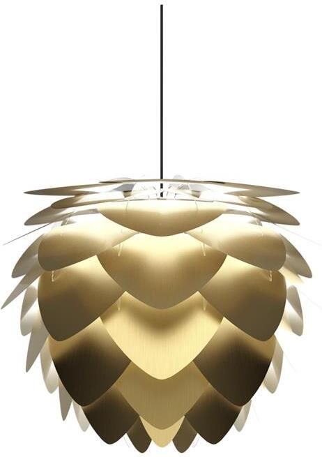 Umage Aluvia Mini hanglamp brushed brass met koordset zwart Ø 40