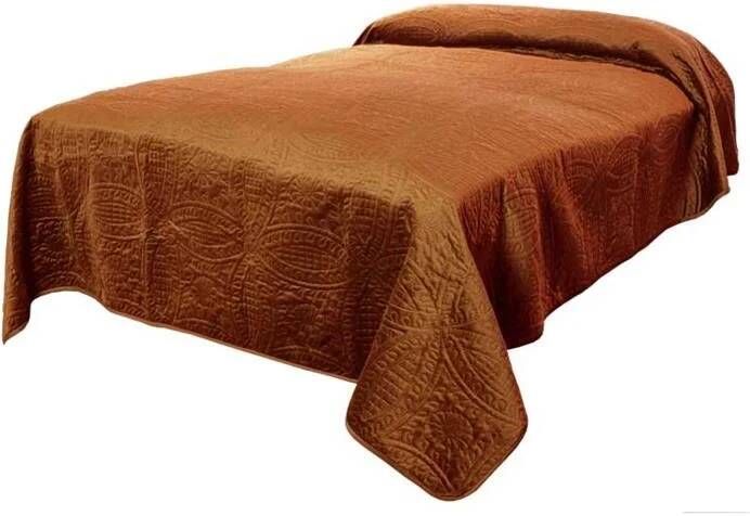 Unique Living Bedsprei Veronica 220x220cm leather brown