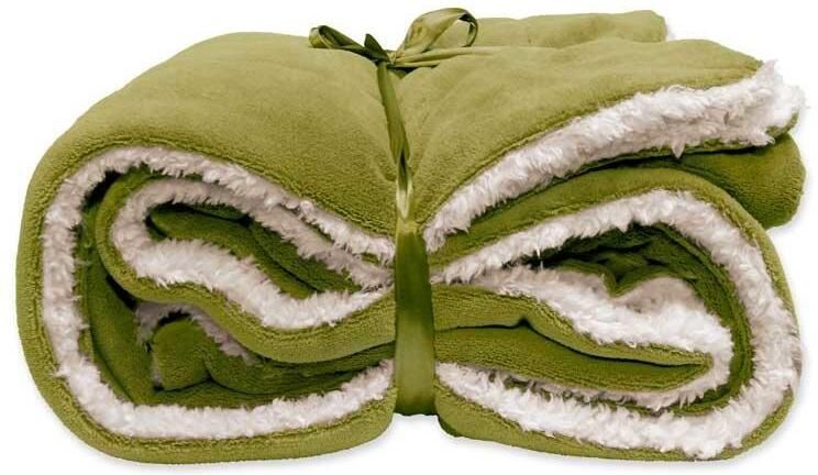 Unique Living D- Lars Coral Fleece|suede Plaid 150x200cm Moss Green