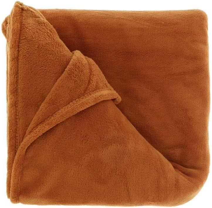 Unique Living Plaid Claudi 130x160cm Leather Brown