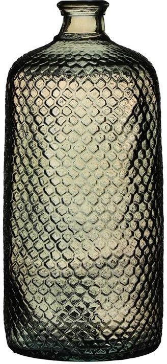 Urban Living Natural Living Vaas brons|bruin geschubt glas D18xH42 cm