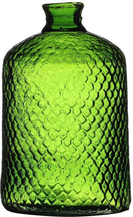 Urban Living Natural Living Vaas Scubs Bottle groen geschubt glas D18xH31cm