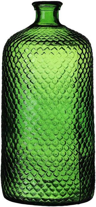 Urban Living Natural Living Vaas Scubs Bottle groen geschubt glas D18xH42cm