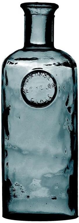 Urban Living Natural Living Vaas Olive Bottle marine blauw glas 13x35 cm