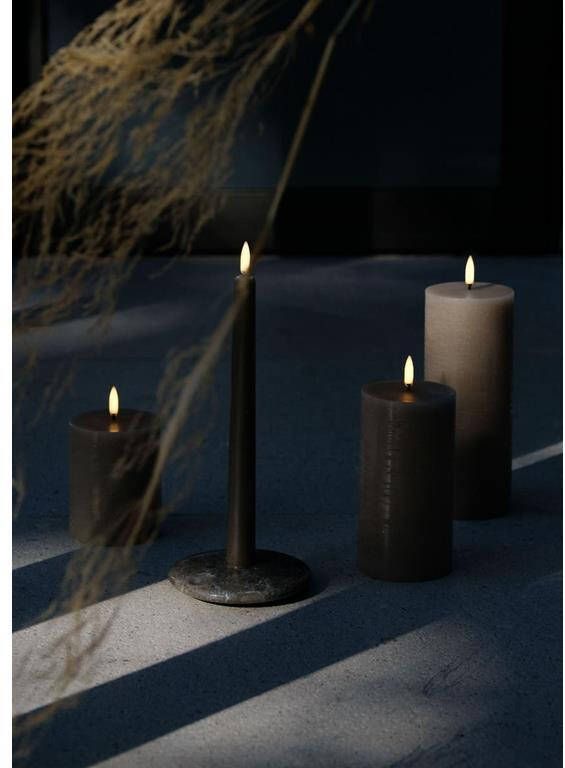 Uyuni Led Rustieke Kaars Bruin 7 8x15cm