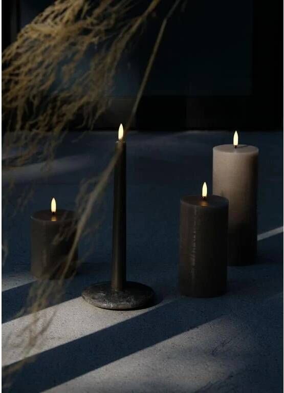 Uyuni Led Rustieke Kaars Bruin 7 8x20cm