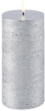 Uyuni Led Rustieke Kaars Zilver 7 8x15cm