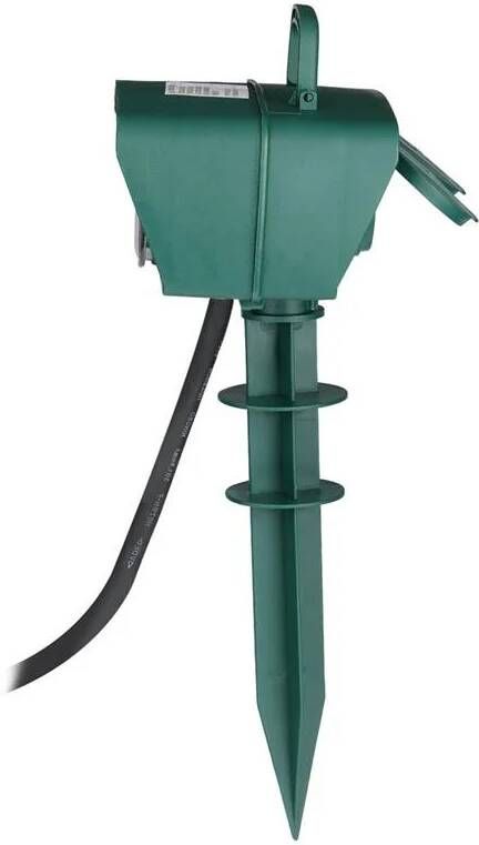 V-Tac VT-1112-3 2 Richtbare Tuincontactdozen Groen IP44 3m