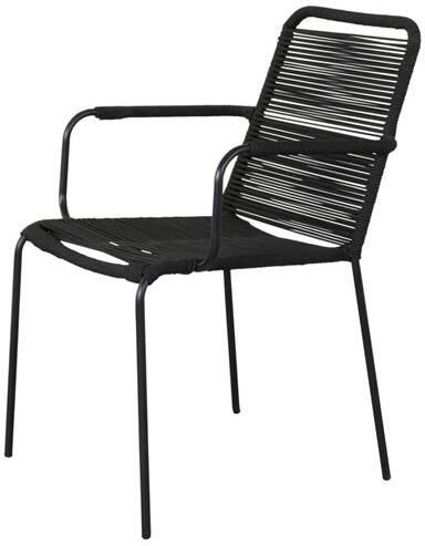 Van der Garde Tuinmeubelen VDG Denver Rope stapelbare tuinstoel Zwart