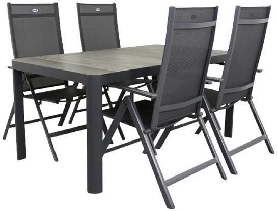 Van der Garde Tuinmeubelen VDG Hartman Napoli|Queens 160 cm. tuinset 5-delig verstelbaar