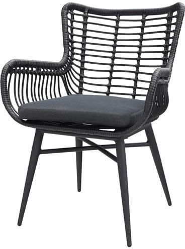 Van der Garde Tuinmeubelen VDG Jasmine dining tuinstoel black