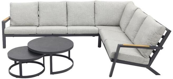 Van der Garde Tuinmeubelen VDG Santos|Rhodos loungeset loungebank antraciet 3-delig