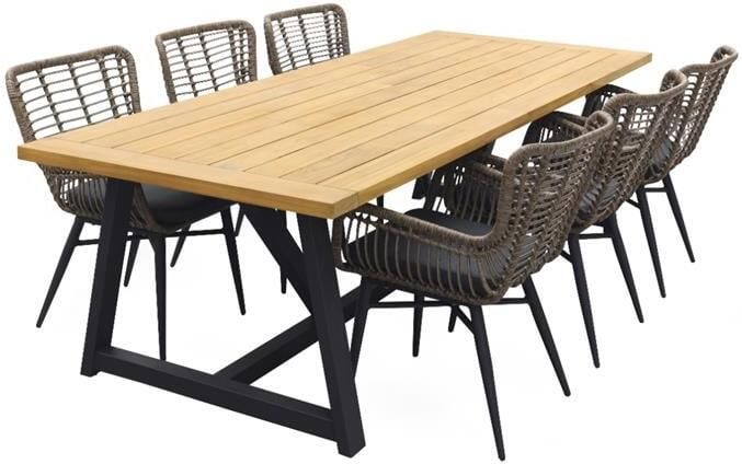 Van der Garde Tuinmeubelen Vdgarde Jasmine natural |Noah tuinset 7-delig