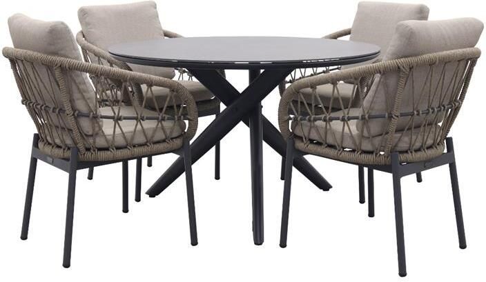 Van der Garde Tuinmeubelen Vdgarde Julia|Dublin ronde tuinset 120 cm. 5-delig